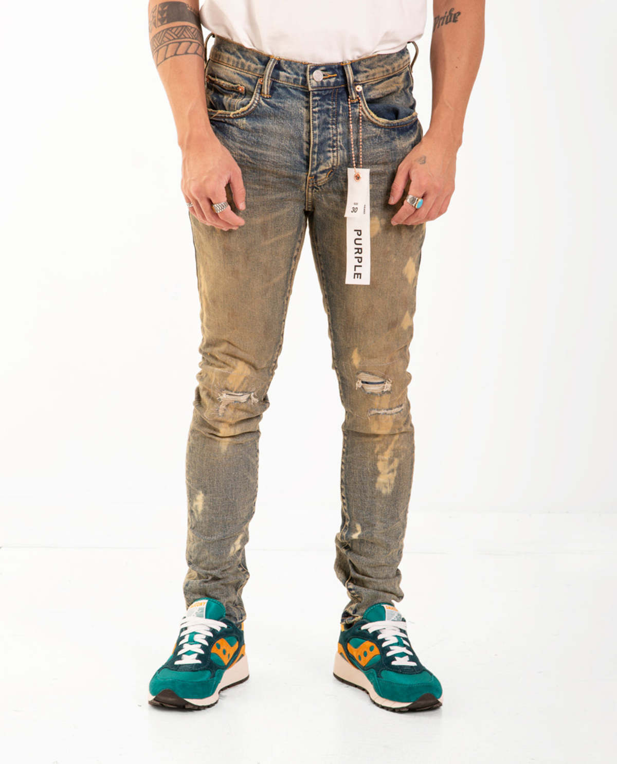 パンツ destroy indigo skinny Purple Brand P001 Low Rise Skinny Jean - Dirty Indigo | Garmentory