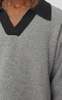 mfpen Open Collar Sweater -  Grey - Thumbnail 4