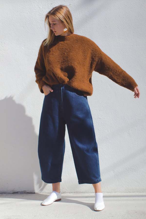 Cordera Curved Leg Pants - Denim | Garmentory
