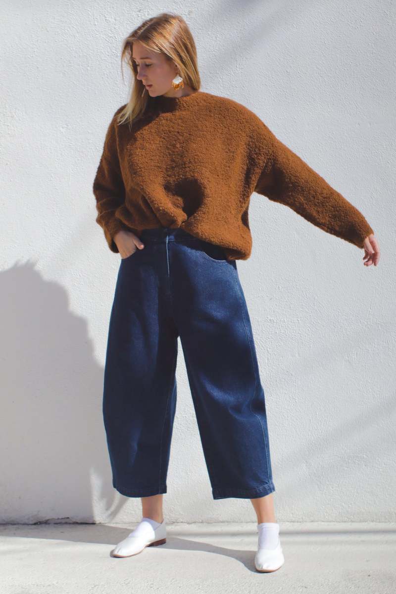 Cordera Curved Leg Pants - Denim | Garmentory