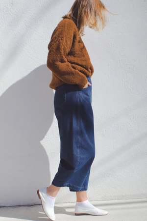 Cordera Curved Leg Pants - Denim | Garmentory