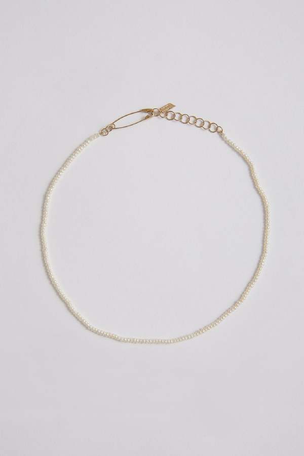 Loren Stewart Seed Pearl Safety Pin Choker 14kt Yellow Gold Garmentory