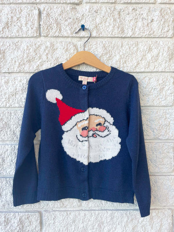 Kids Pink Chicken Holiday Sweater - Santa