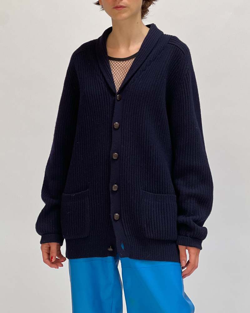 Cindie Chunky Knit Cardigan Navy