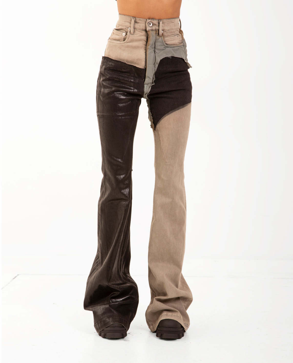 bolan似 white boots cut denim opium RICK OWENS | BOLAN BOOTCUT PANTS