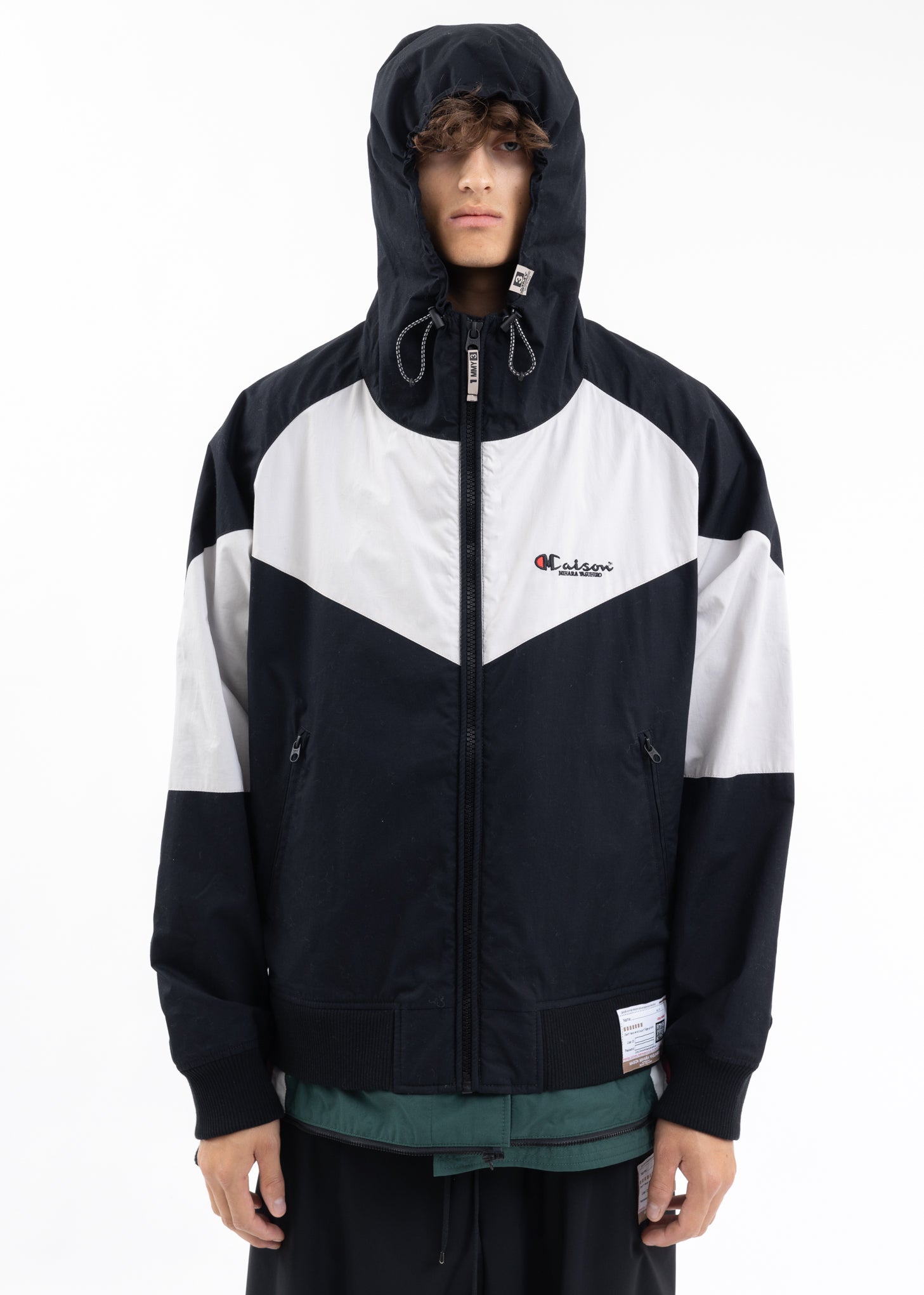 Mihara Yasuhiro Bottom Layered Sports Blouson - Black Multi 