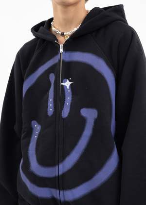 Misbhv Giga Smiley Zipped Hoodie Black Garmentory