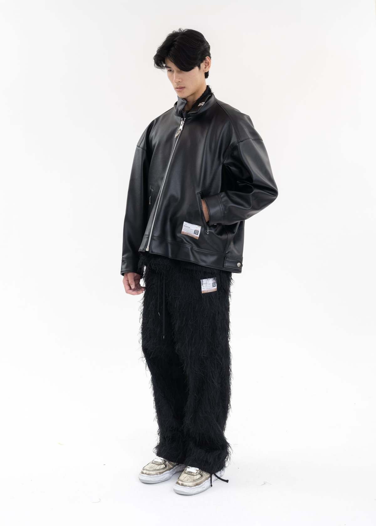 Shoulder Jacket Pvc Mihara Yasuhiro Twisted Shoulder PVC Jacket - Black | Garmentory