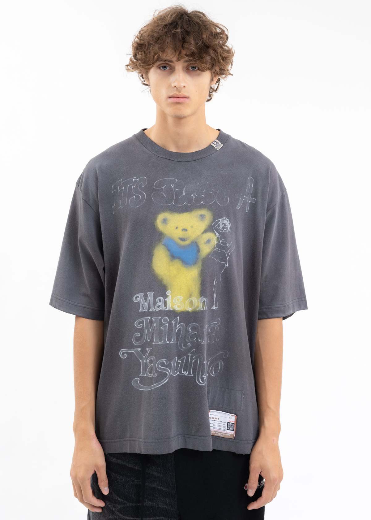 Mihara Yasuhiro Wash Distressed Tee - Black | Garmentory