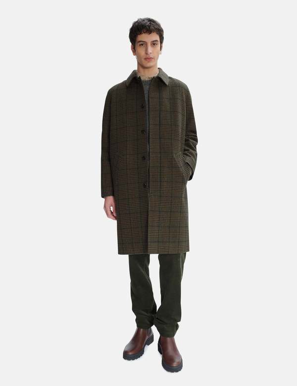 A.P.C. Austin Mac Overcoat - Dark Green | Garmentory