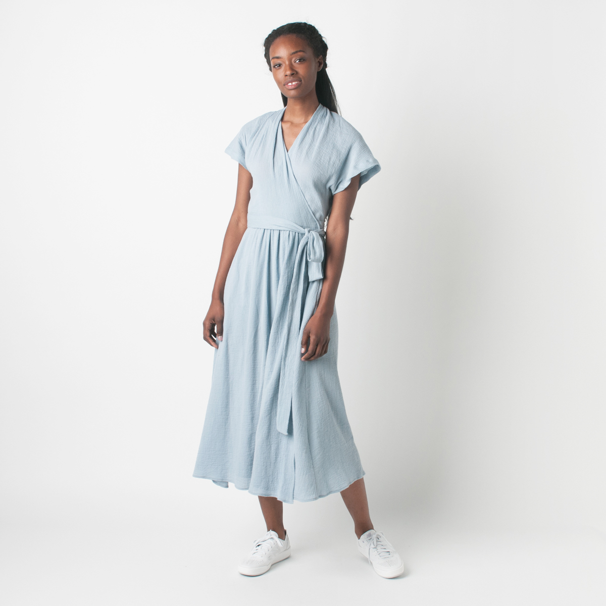knee length dresses for ladies Dress: Maxi Spaghetti Strap Crinkle Gauze main image 0