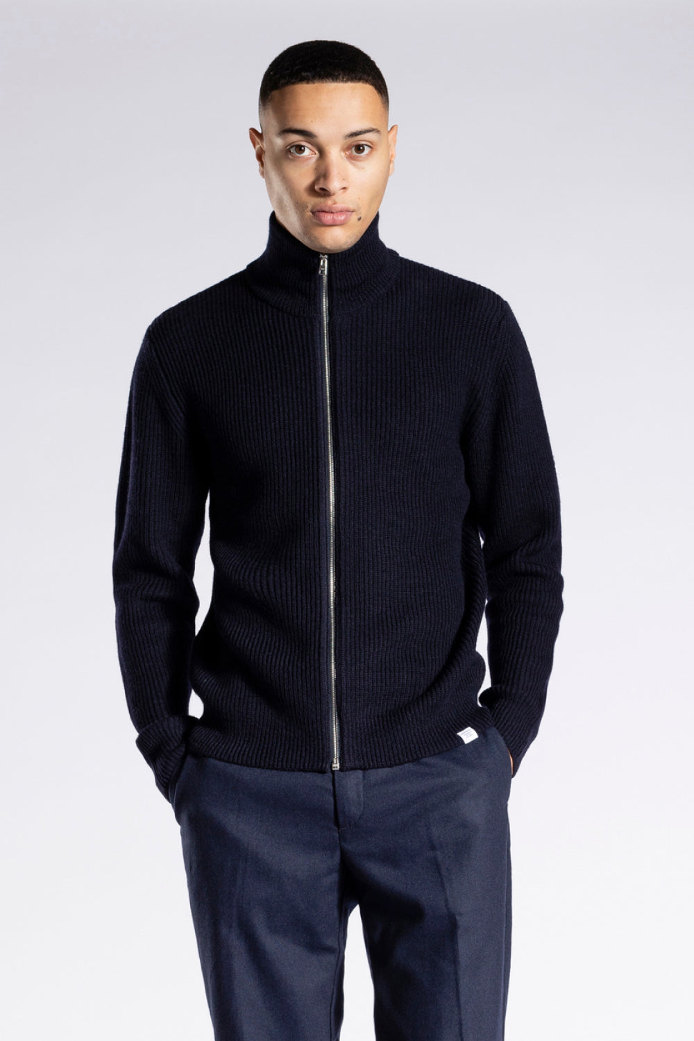 Norse Projects Hagen Cotton Wool Jacket Dark Navy Garmentory