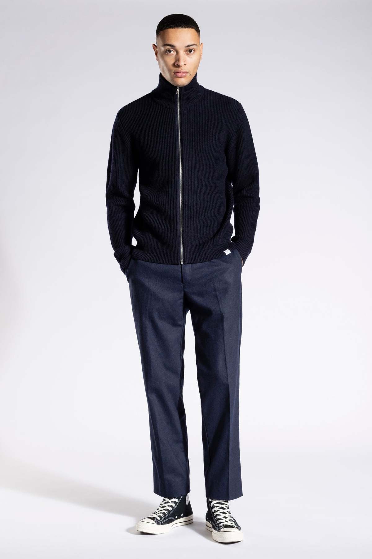 Norse Projects Hagen Cotton Wool Jacket Dark Navy Garmentory