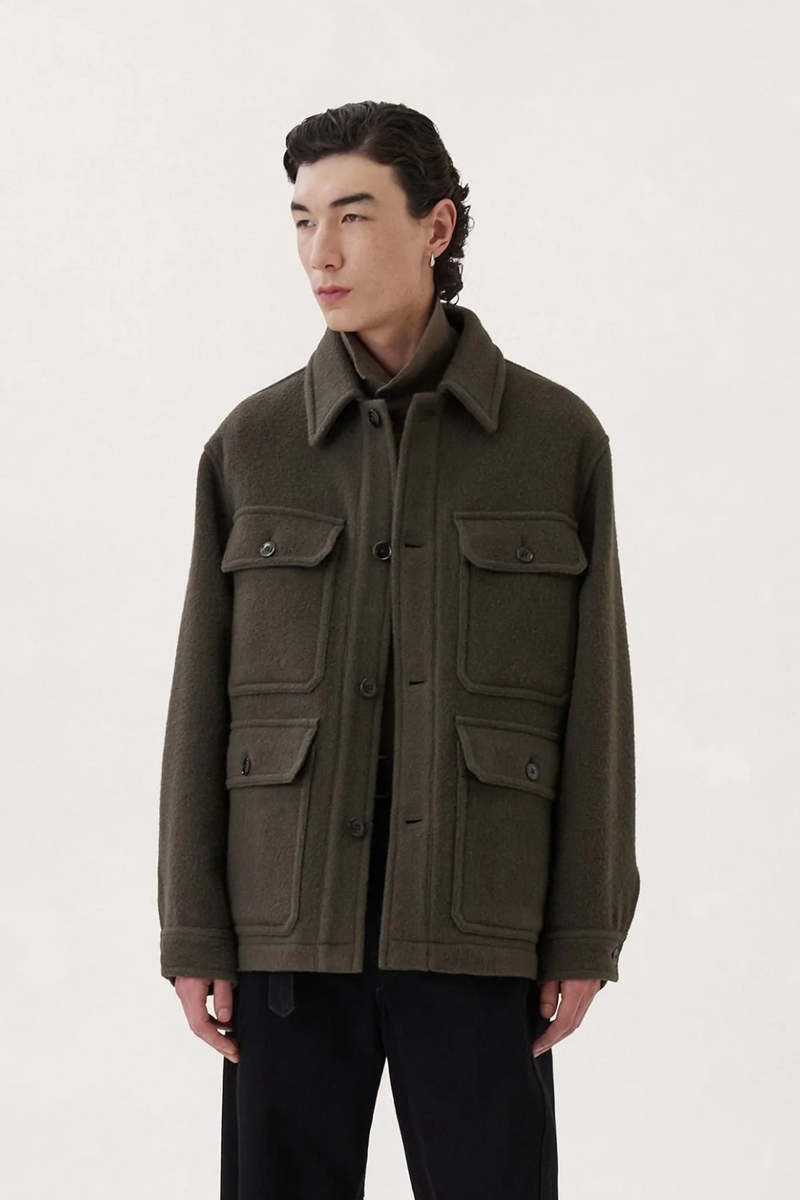 Lemaire Hunting Jacket - Pewter Green | Garmentory