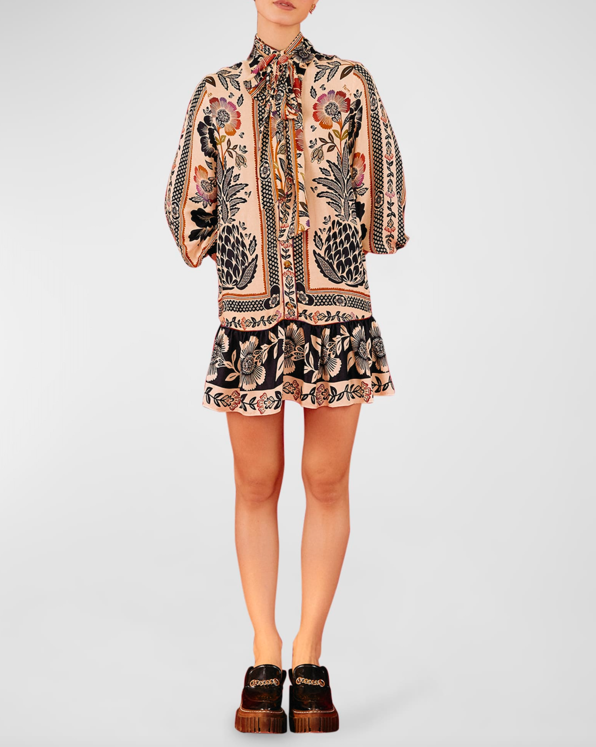Farm Rio Romantic Mini Dress - Garden | Garmentory