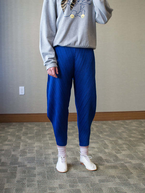 Issey Miyake Architectural Trouser, Thicker Bottom - Dark Blue