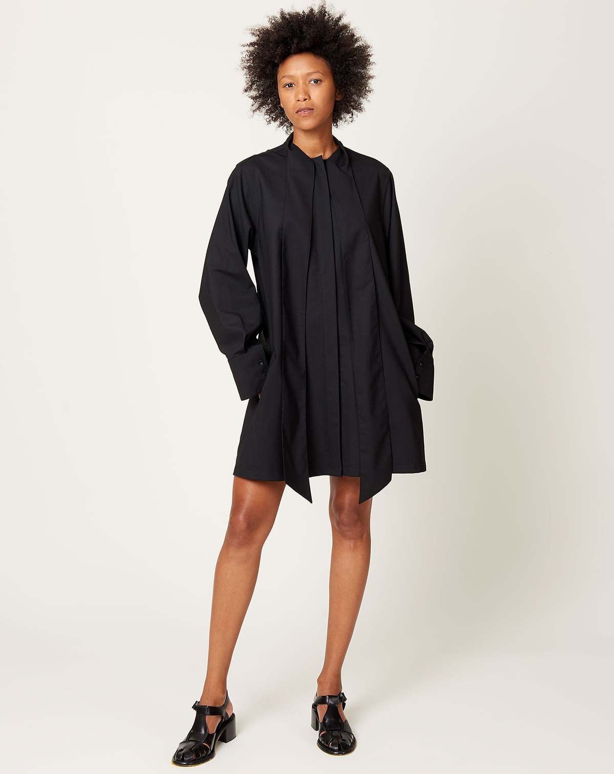 Scarf Tunic Dress in Black - Image 1 of 5