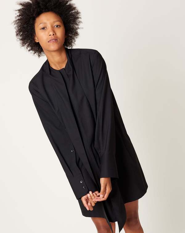 Scarf Tunic Dress in Black