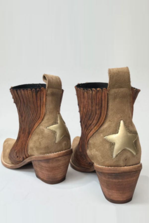 Marco Delli Kanti Suede Ankle Boot - Gold Star