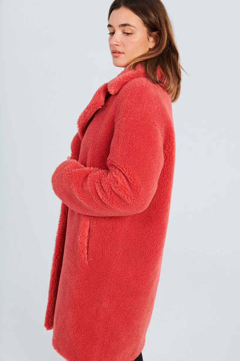 Stand Studio Camille Cocoon Coat - Raspberry