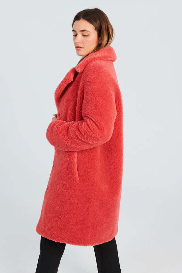Stand Studio Camille Cocoon Coat - Raspberry
