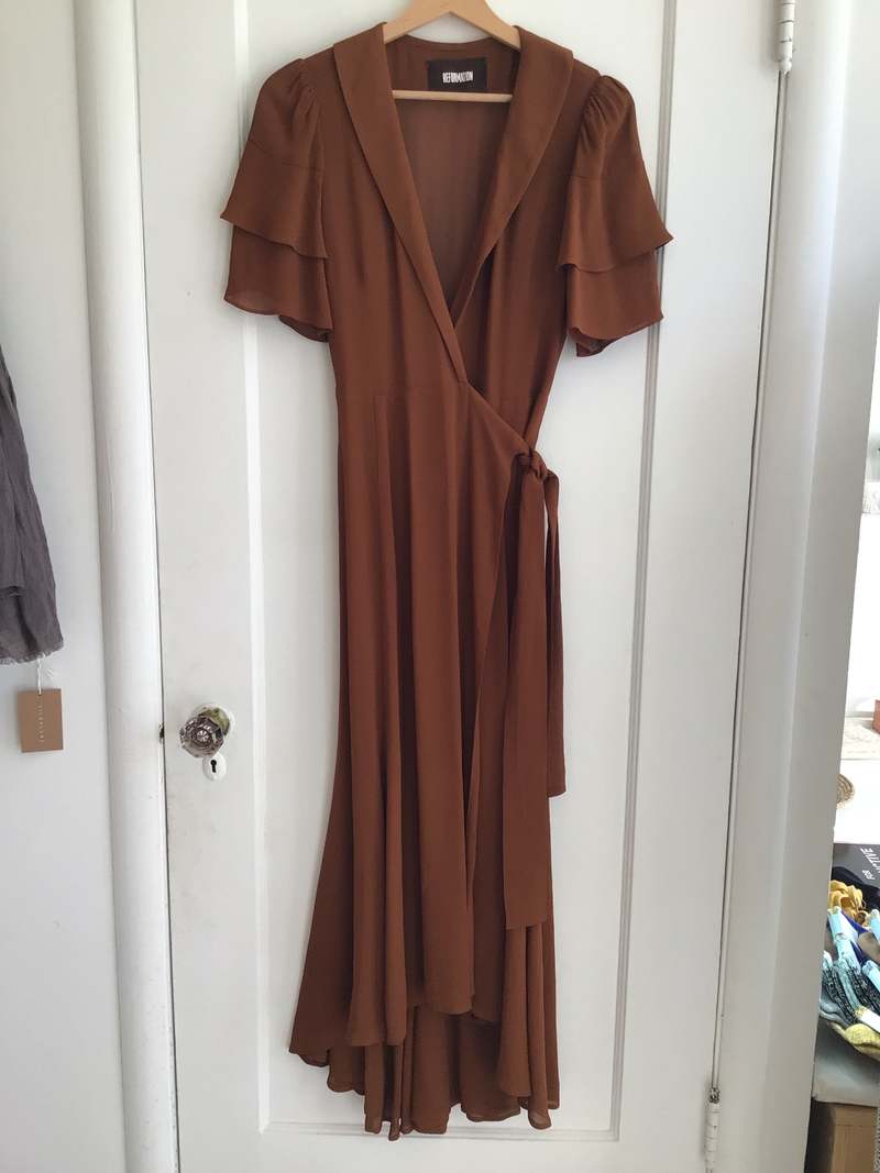 wrap dress with ruffles Anne Claire ruffle wrap maxi dress in candy pink – Elizabeth Wilson Designs