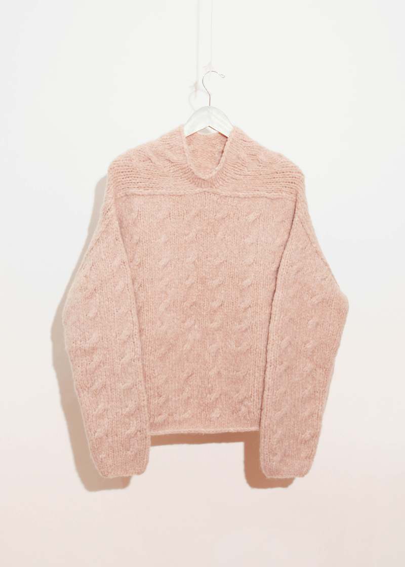 louren mohair knit pullover camel（Boxy Mohair Sweater in
