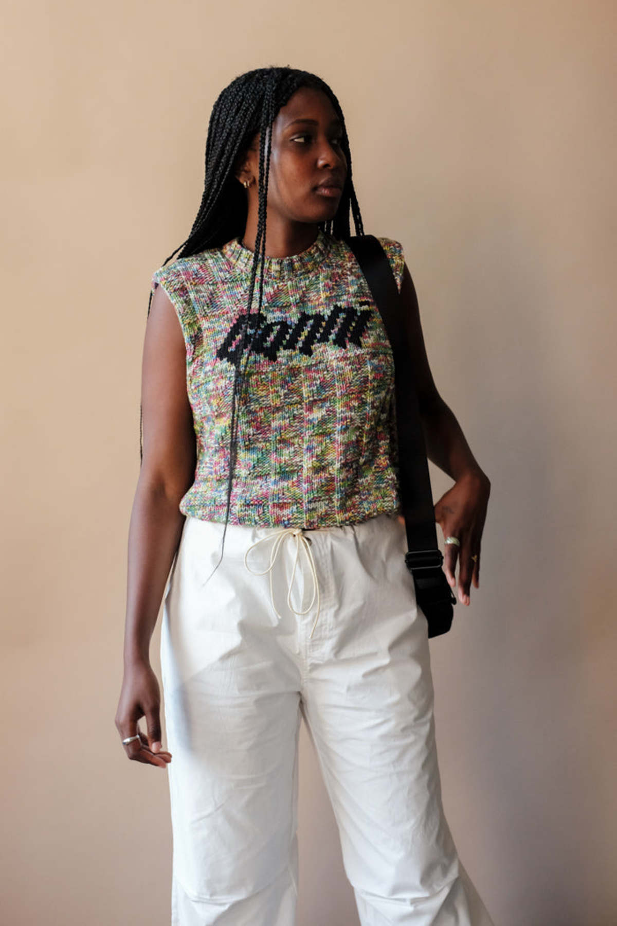 Black Black Cotton Rope Vest | GANNI US