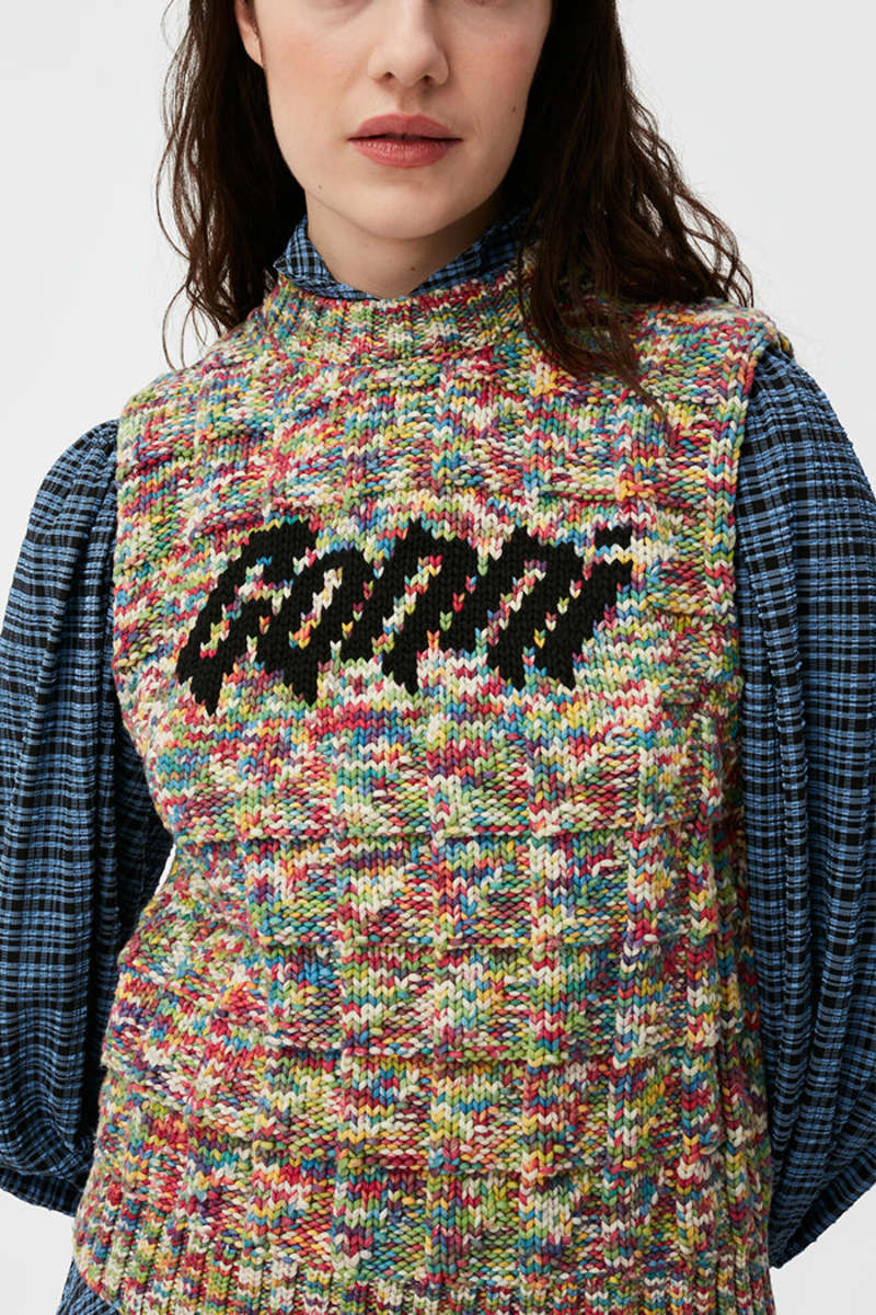 Ganni COTTON ROPE VEST - MULTICOLOR | Garmentory