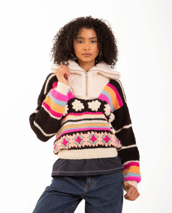 Tach Clothing Ornella Crochet Wool Sweater Garmentory