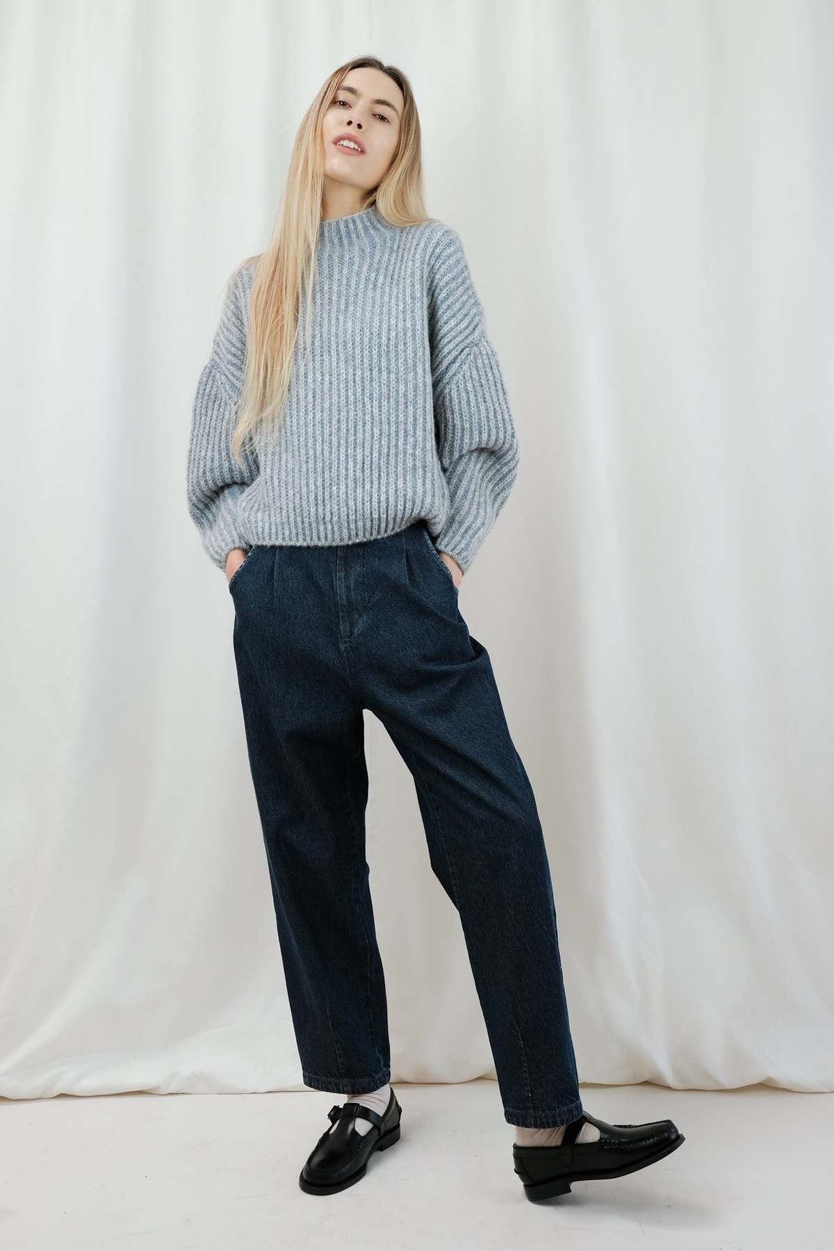 Micaela Greg Ines Sweater - Steel Blue | Garmentory