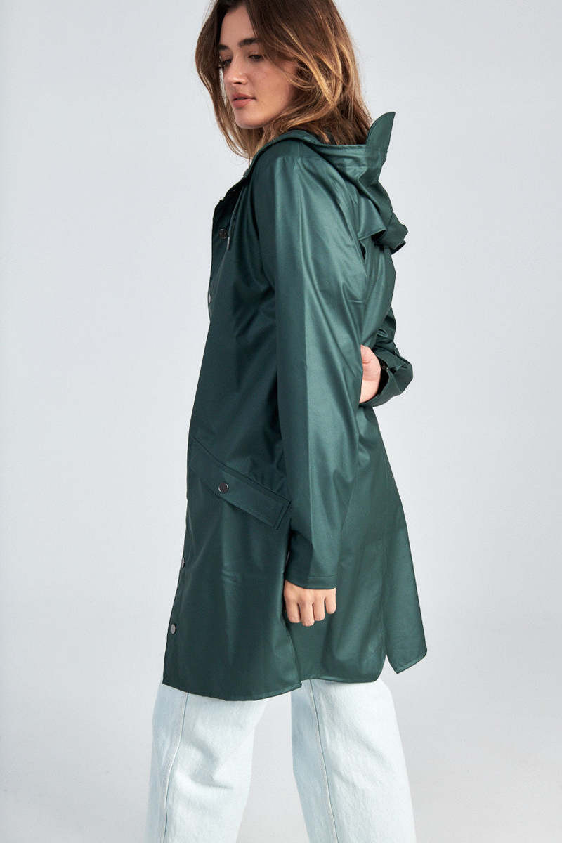Rains Long Rain Jacket - Silver Pine | Garmentory