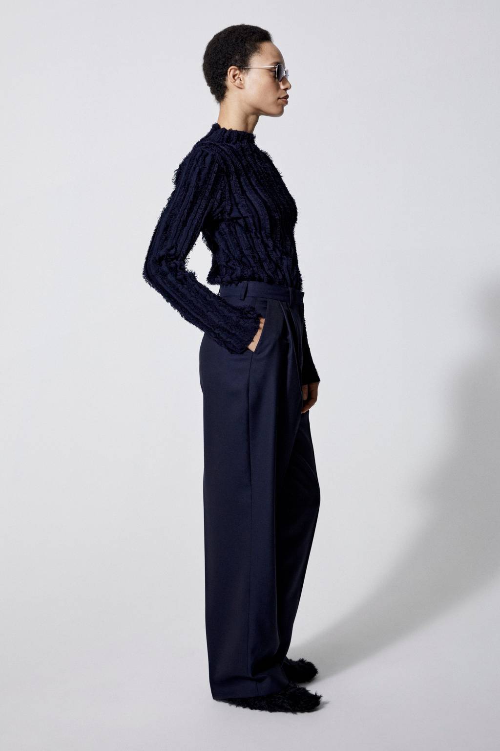 House of Dagmar Valentina Trousers Navy Garmentory