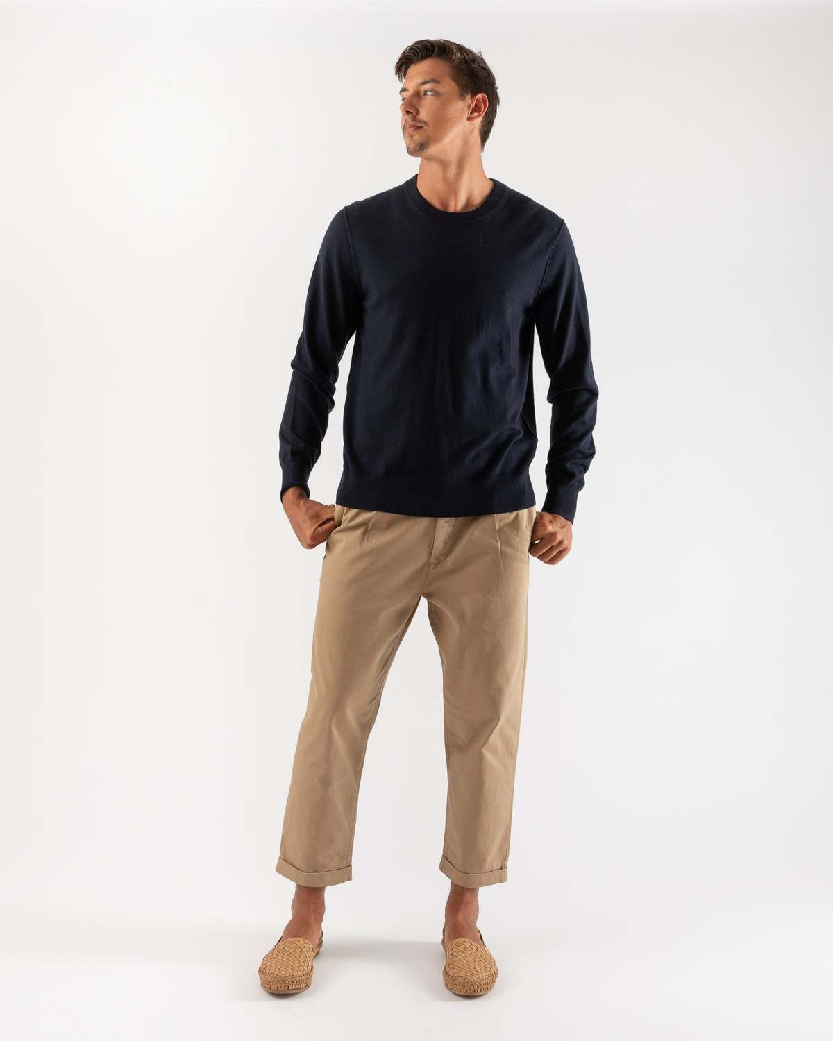 Alex Mill Mariner Striped Rollneck Sweater in Black/Ivory