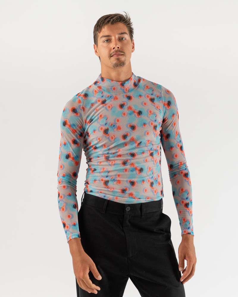 Henrik Vibskov Mesh Turtleneck - Orange/Lavender Dots