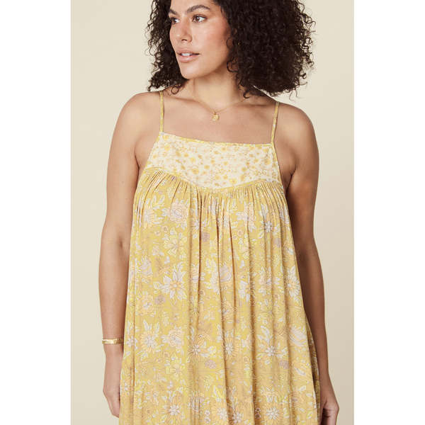SPELL THE GYPSY COLLECTIVE Mossy Strappy Midi Dress Lemonade