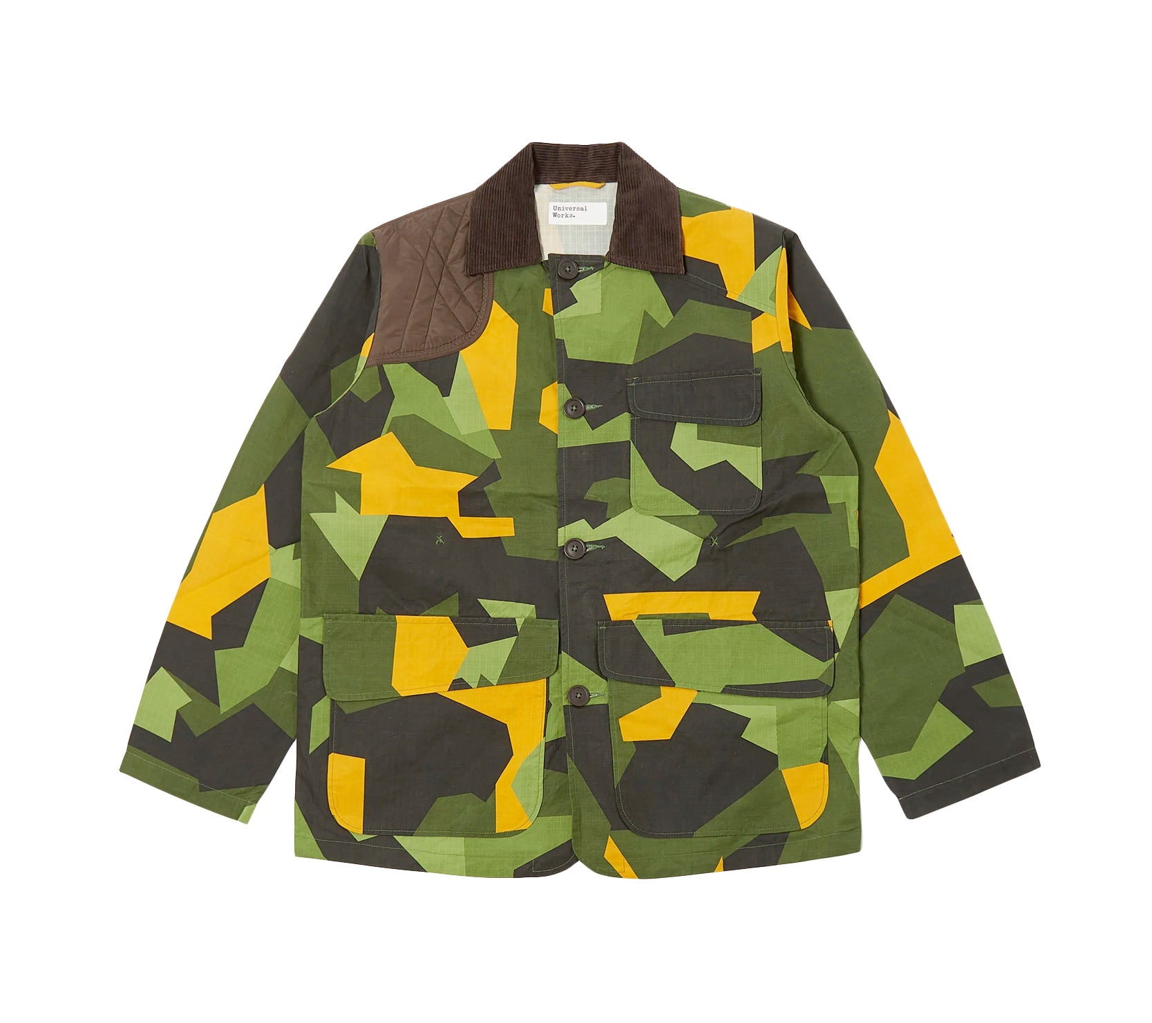 Universal Works Wax Cotton Good Will Jacket Swedish Camo