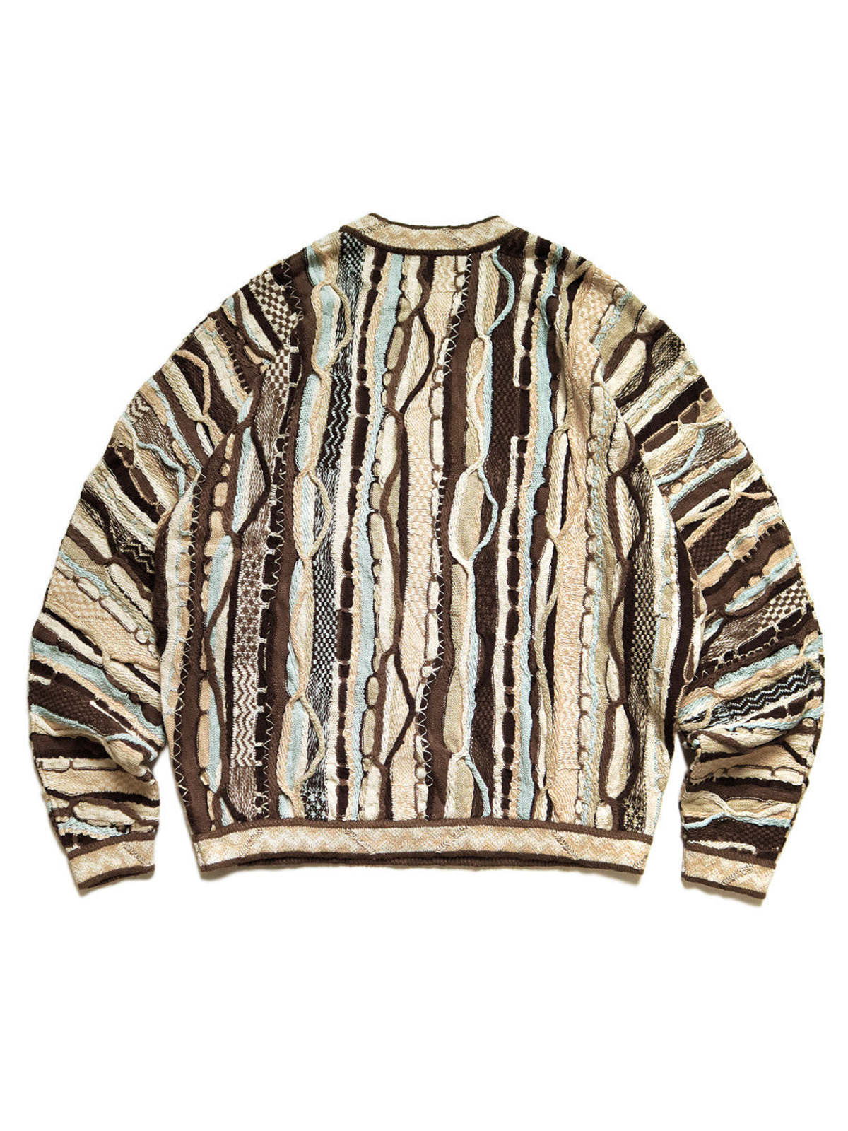 Kapital 7g Knit Gaudy Crew Sweater - Brown | Garmentory