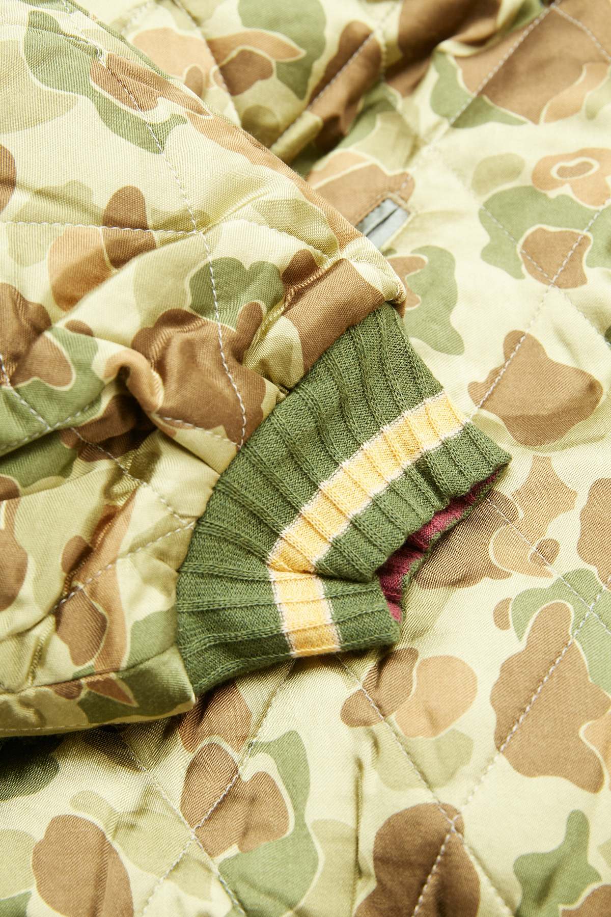 Kapital Rayon Satin Quilting Camo Sham Bomber Jacket Khaki Garmentory