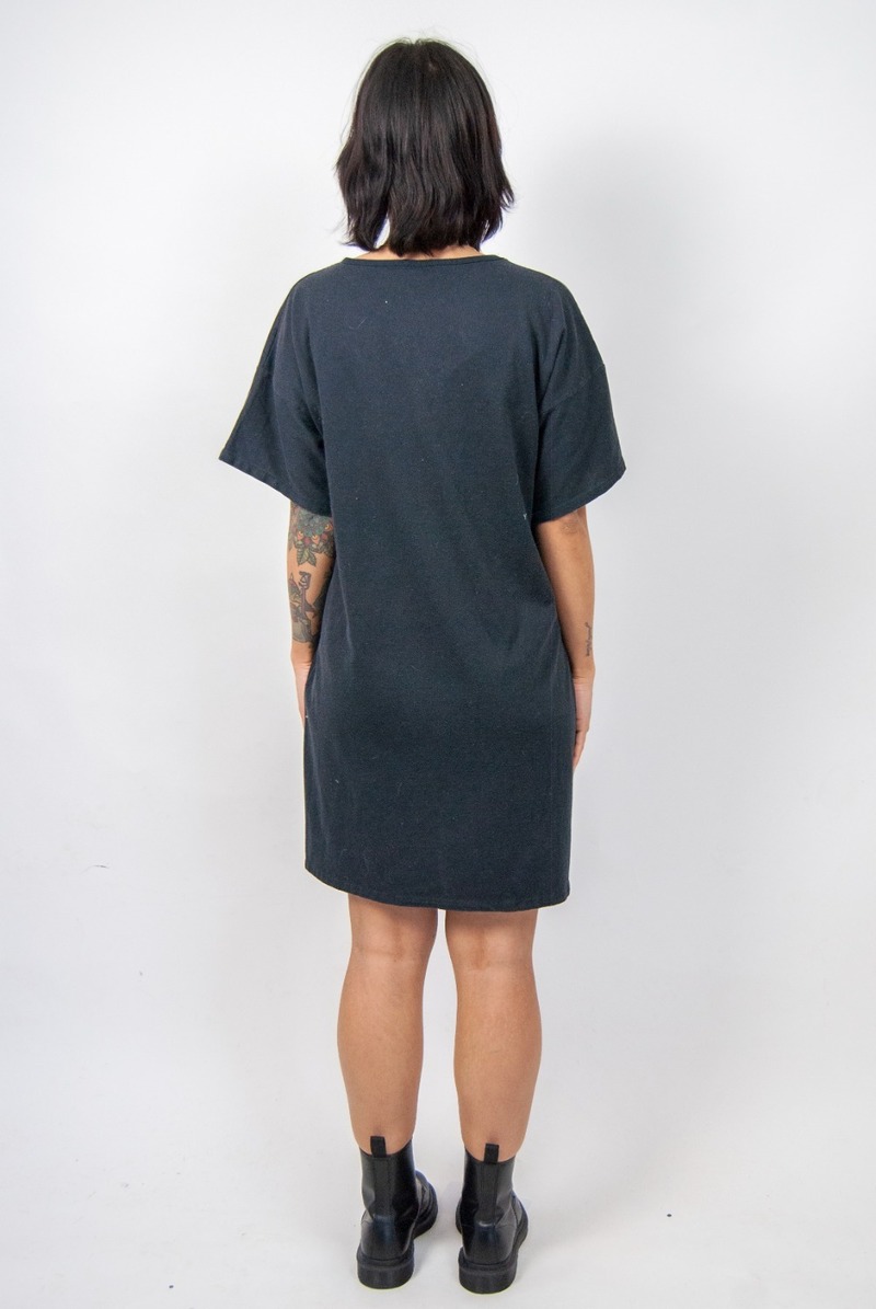 t shirt dress 80s LGY Retro Old School Hip Hop 80s 90s Graffiti Cassette T-Shirt Dress Casual Summer Dress Everyday Outfit, Women's, Size: 2XL, Black