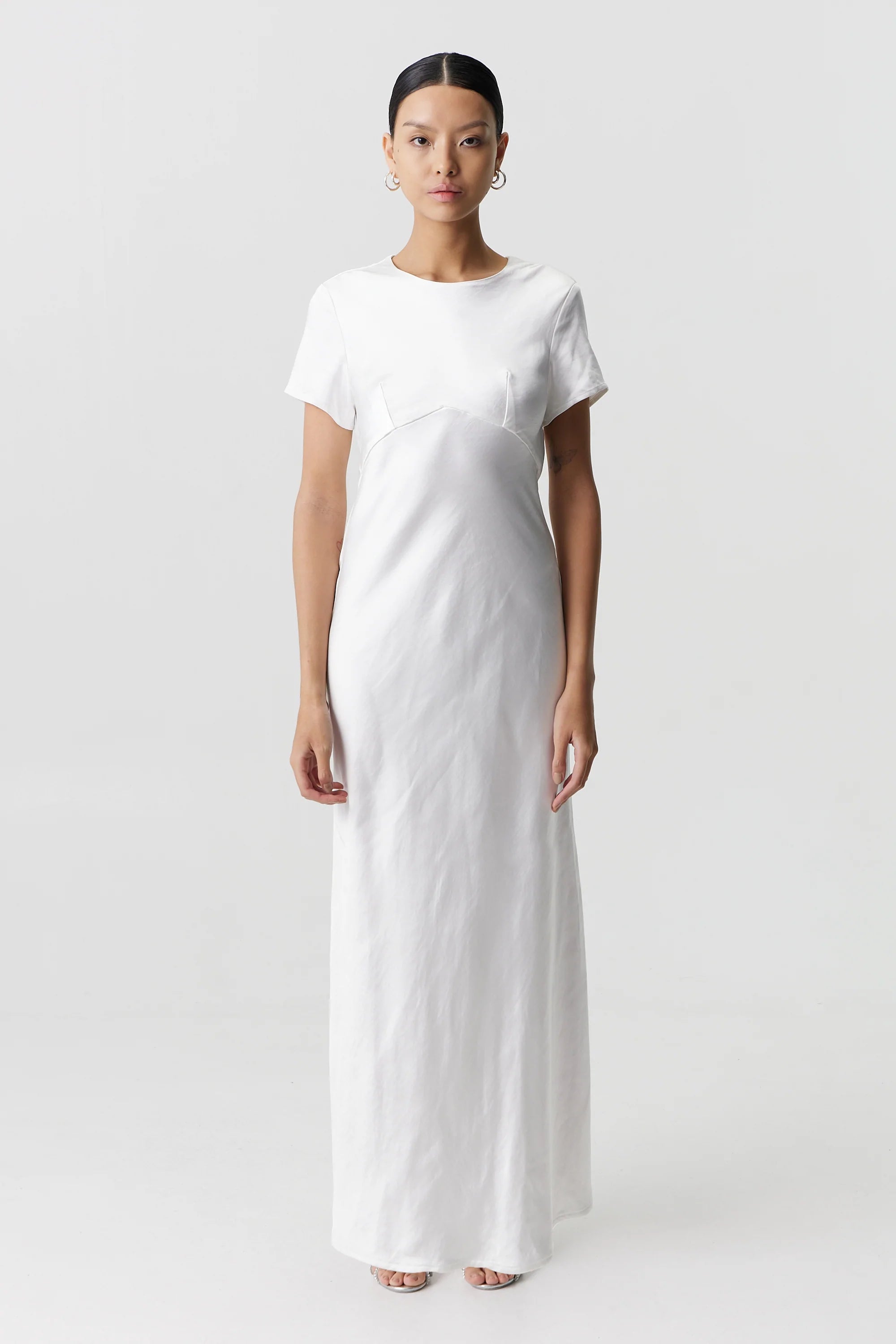 white satin t shirt dress ASOS DESIGN