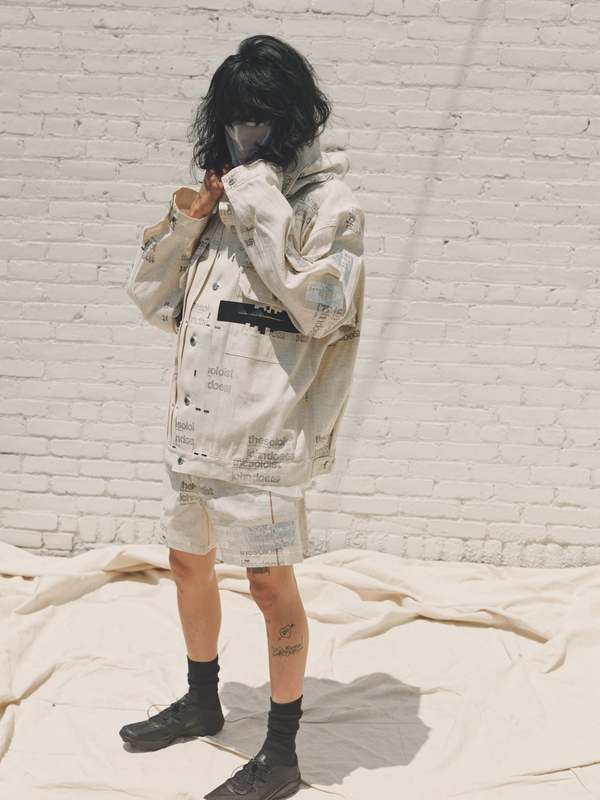 TAKAHIROMIYASHITA The Soloist. John Doe(s) Print Monster Shaped Jacket - Natural