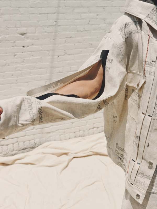 TAKAHIROMIYASHITA The Soloist. John Doe(s) Print Monster Shaped Jacket - Natural