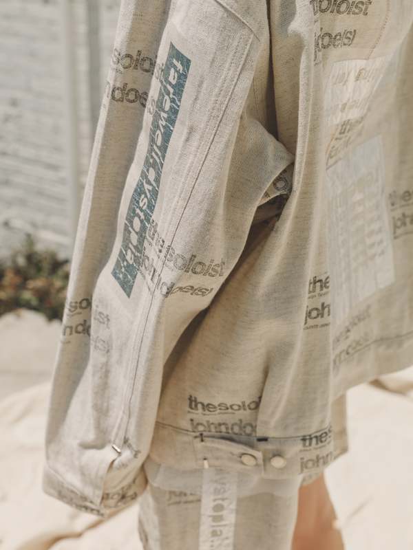 TAKAHIROMIYASHITA The Soloist. John Doe(s) Print Monster Shaped Jacket - Natural