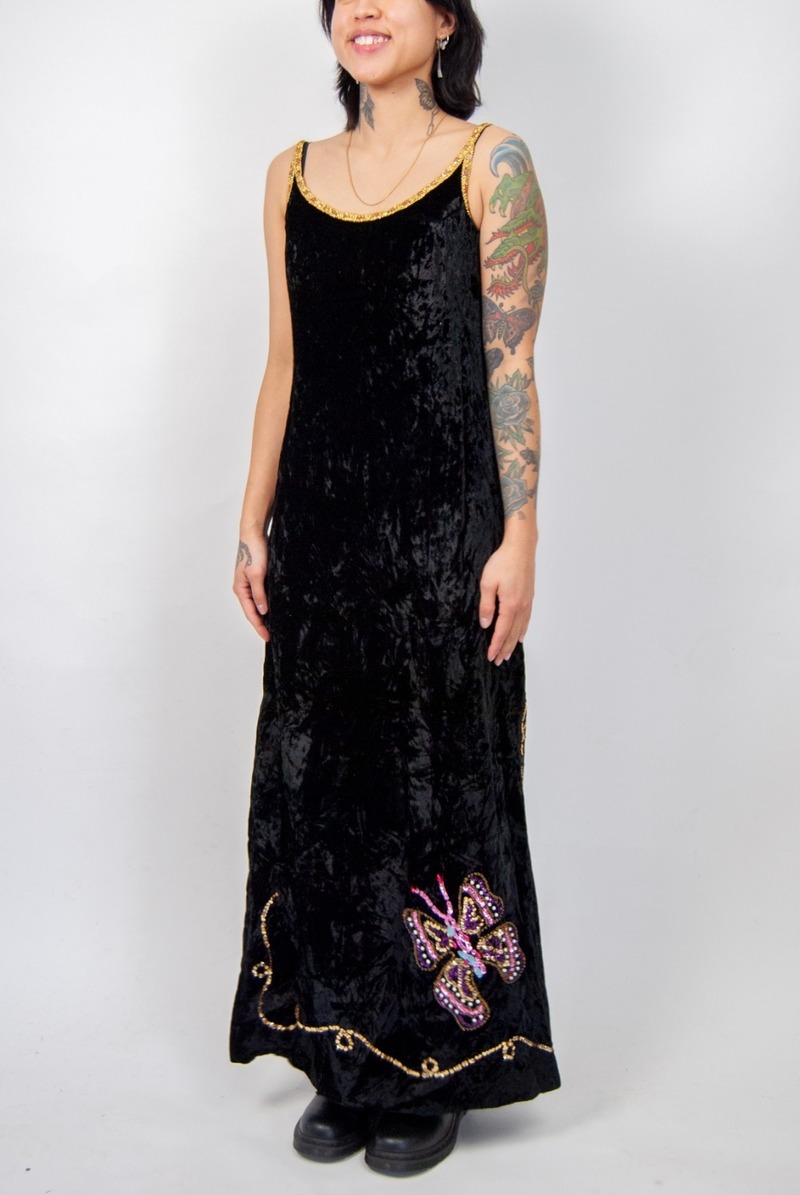 Velvet butterfly dress discount