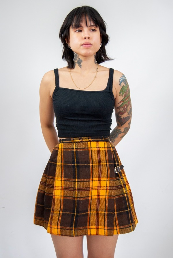 70's hotsell plaid skirt