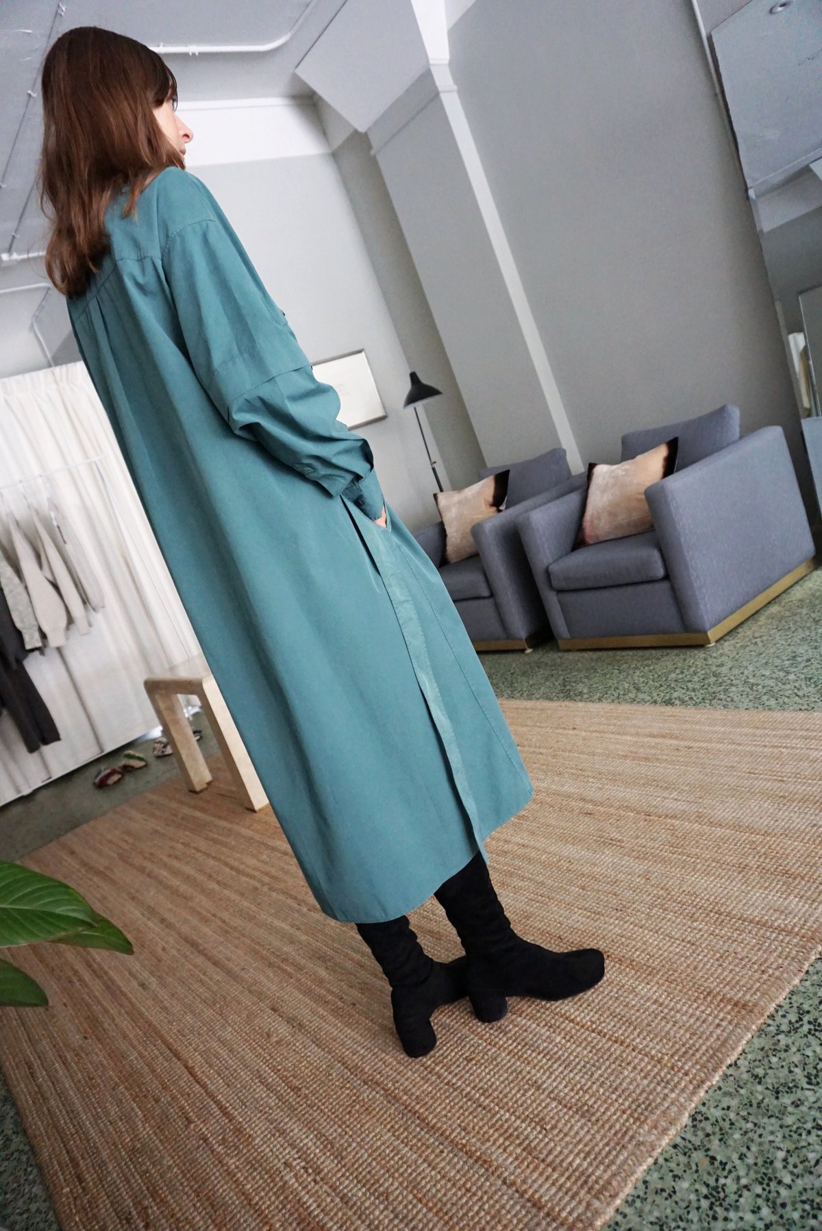 Lemaire Two Pocket Shirt Dress - Myrtle Green | Garmentory