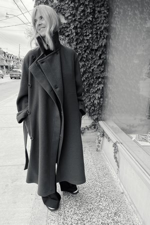 Lemaire Wrap Coat - Pewter Green | Garmentory