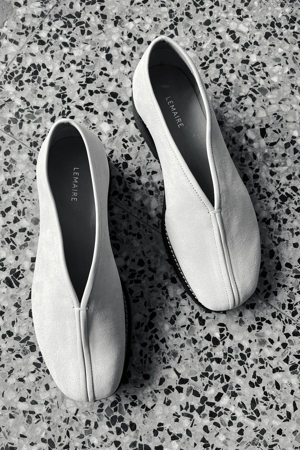 Lemaire PIPED SLIPPER SHOE - MISTY IVORY | Garmentory