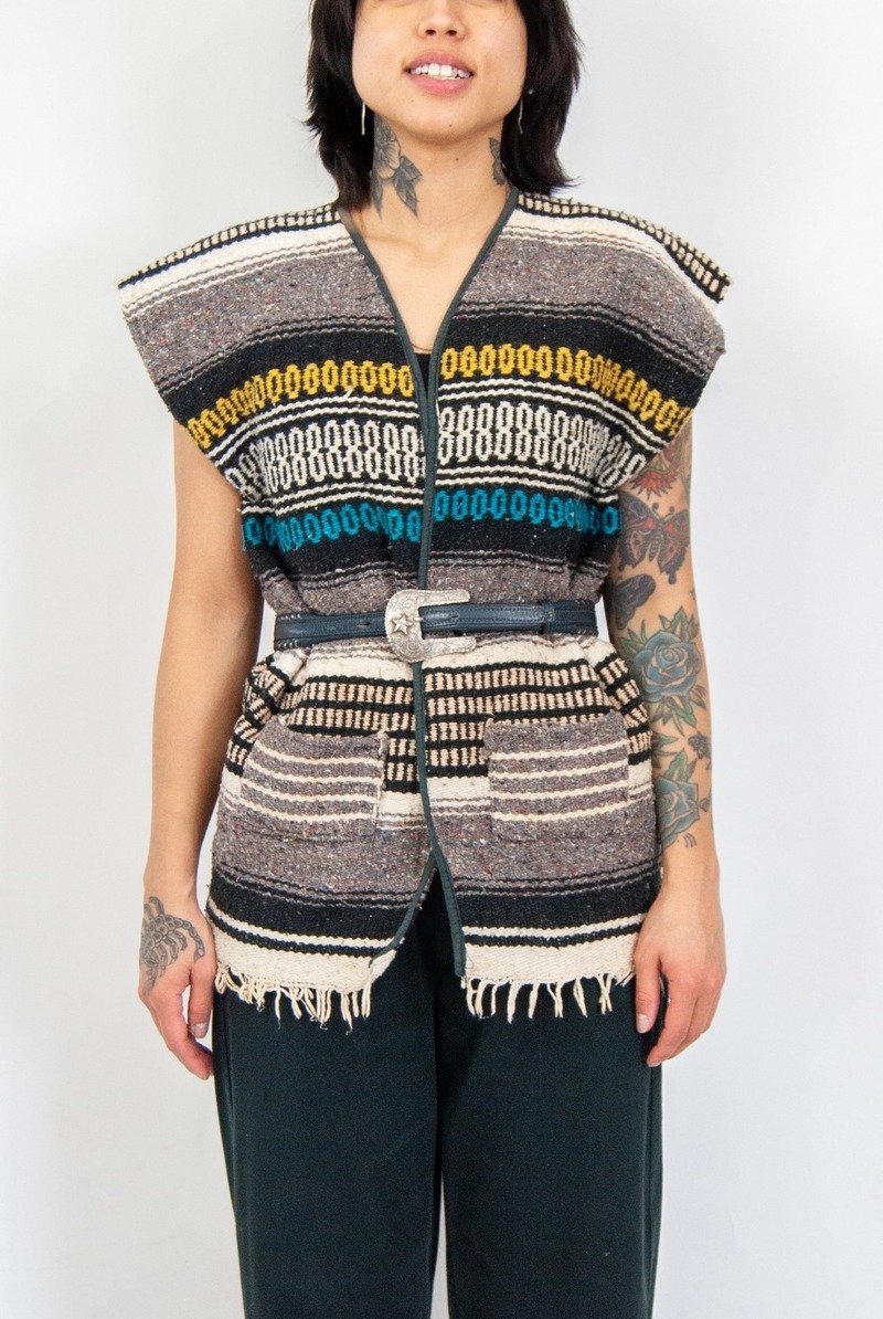 70s mexican blanket vest | Garmentory